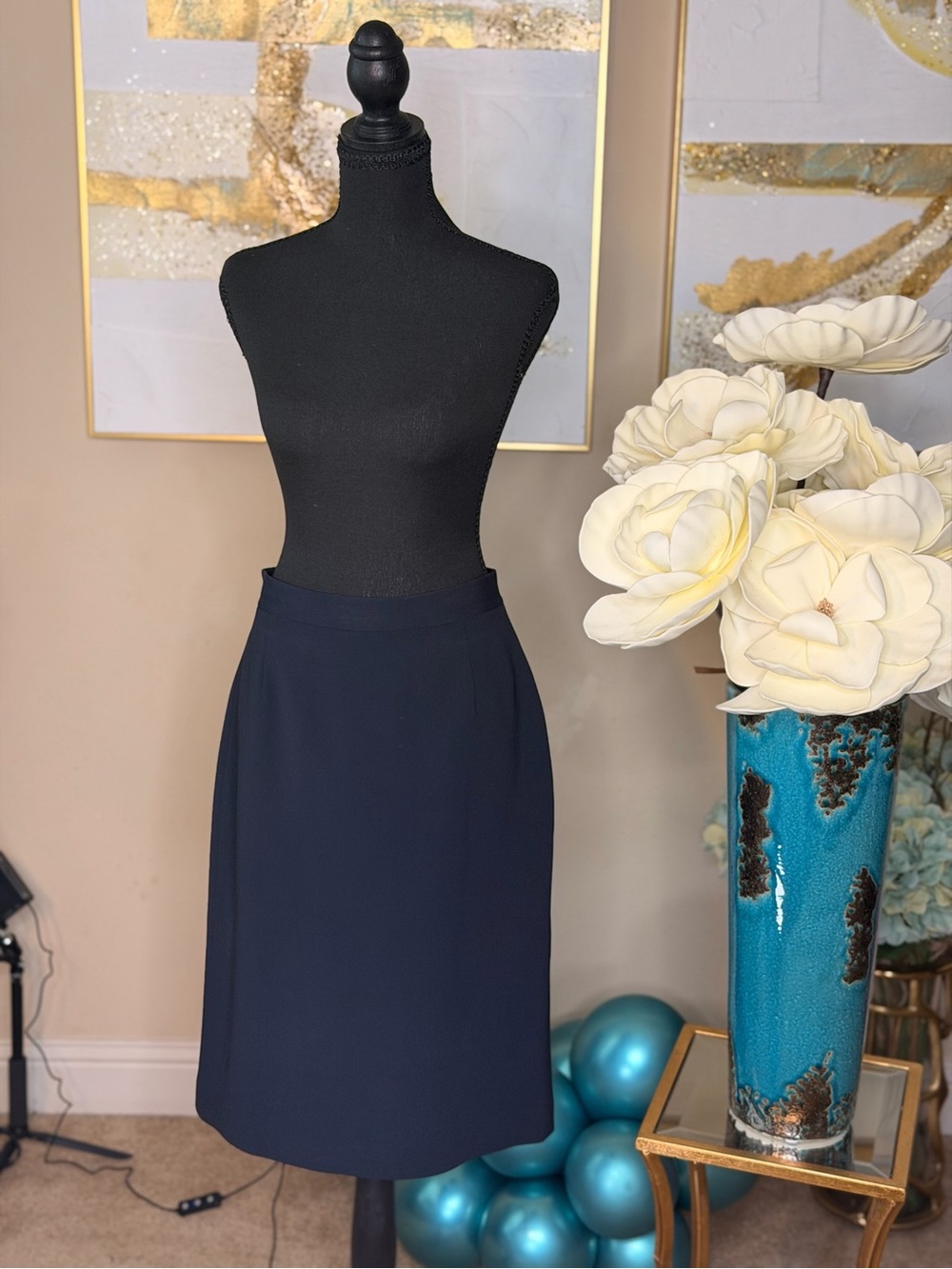 Liz Claiborne Classic Navy A-Line Women's Skirt